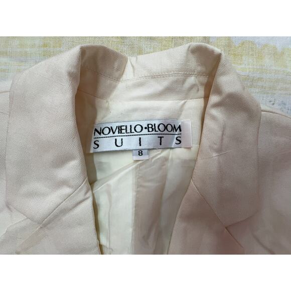 Noviello Bloom Silk 2‑Piece Pant Suit Size 8 Ivory Blush Made in USA Womens - Picture 5 of 16